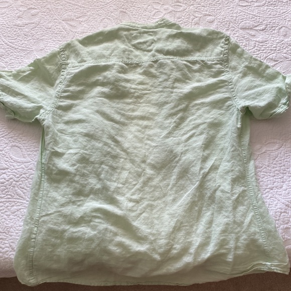 Collar-less button up, green - Picture 2 of 4